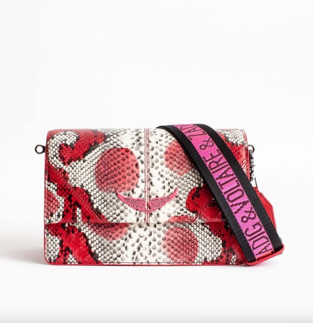 Zadig & Voltaire | Lolita Painted Wild Leather Crossbody Bag in Passion Red Pink